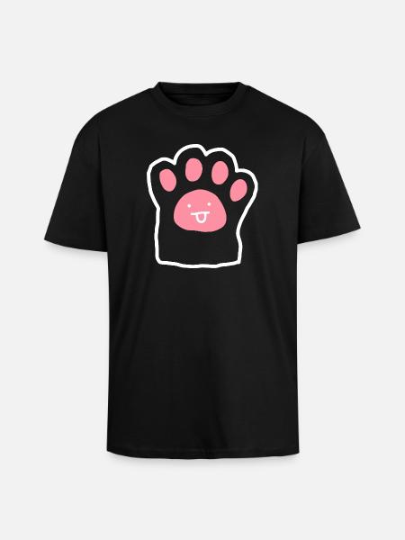 Petit Griffonnage Chat Rose Mignon - T-shirt unisexe oversize épais - noir