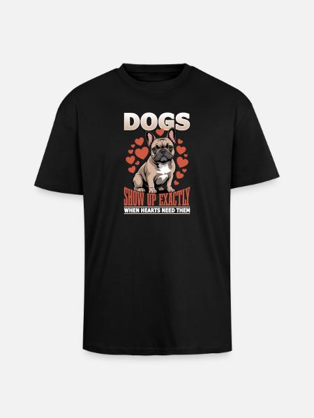 French Bulldog Frenchie Dog Breed - Unisex Oversized Heavyweight T-shirt - black