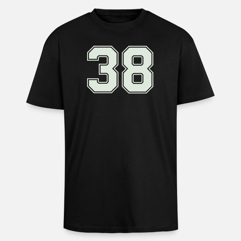 38- - Oversized Heavyweight Unisex T-Shirt - Schwarz