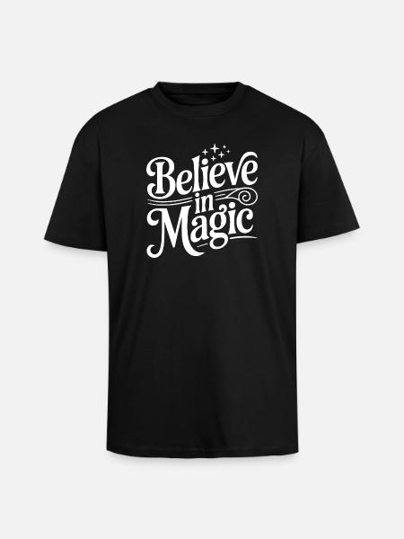 Believe in Magic - Unisex Oversized Heavyweight T-shirt - black