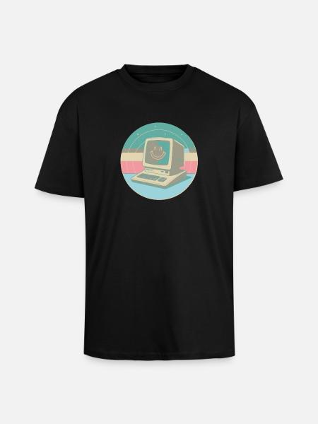 Retro PC Pastel Smile - Unisex Oversized Heavyweight T-shirt - black