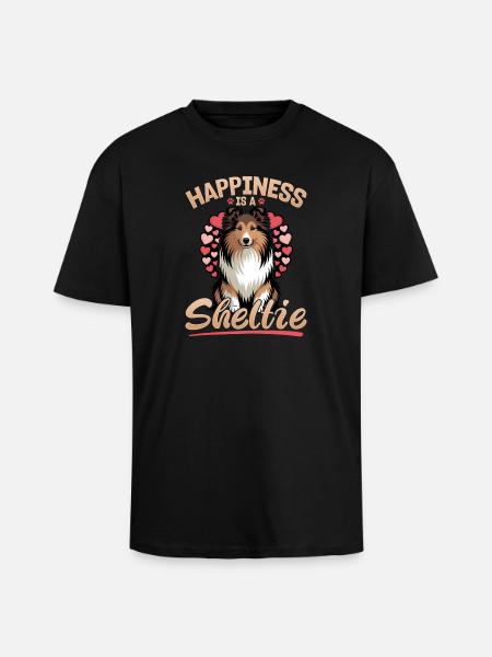Shetland Sheepdog Sheltie Dog Breed - Unisex Oversized Heavyweight T-shirt - black