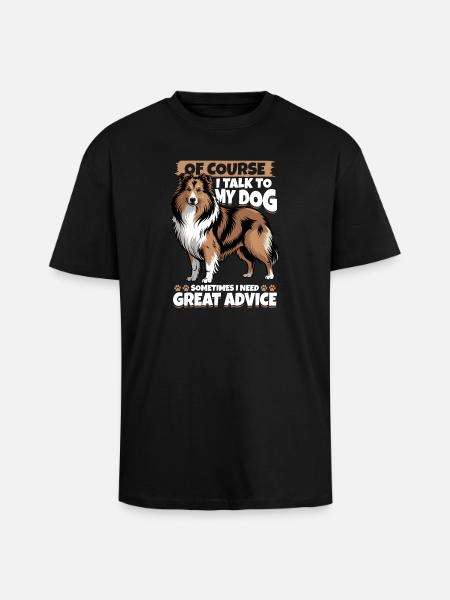 Shetland Sheepdog Sheltie Dog Breed - Unisex Oversized Heavyweight T-shirt - black