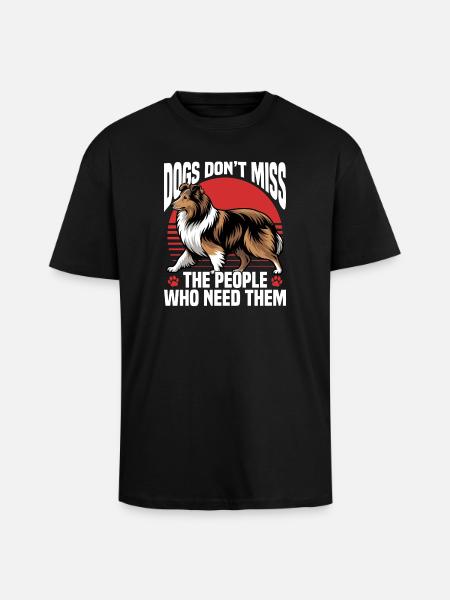 Shetland Sheepdog Sheltie Dog Breed - Unisex Oversized Heavyweight T-shirt - black