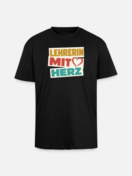 Lehrerin mit Herz! - Oversized Heavyweight Unisex T-Shirt - Schwarz