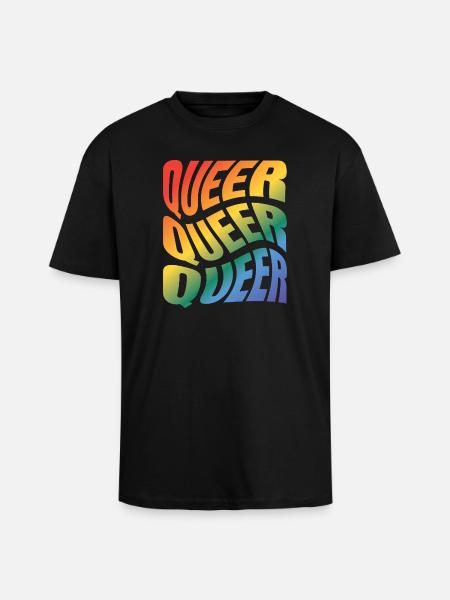 -2026-_LGBTQ_Queer_Queer_Queer_5 - Oversized Heavyweight Unisex T-Shirt - Schwarz