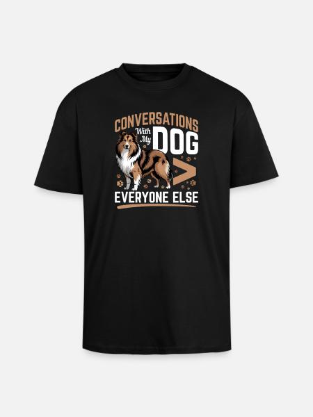 Chien Shetland Sheltie Race - T-shirt unisexe oversize épais - noir