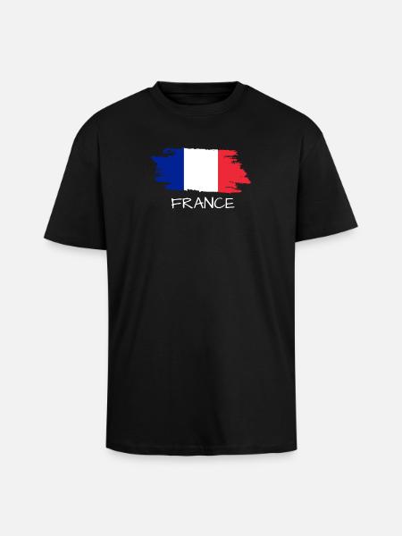 Drapeau français - T-shirt unisexe oversize épais - noir