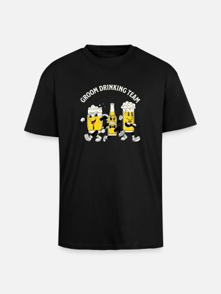 Équipe de boisson Retro Groom - T-shirt unisexe oversize épais - noir