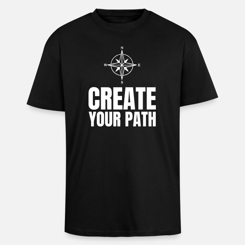 Create Your Path - Unisex Oversized Heavyweight T-shirt - black