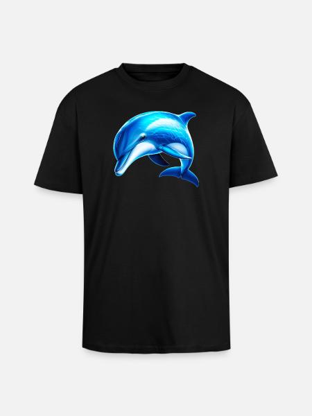 dolphin - Unisex Oversized Heavyweight T-shirt - black