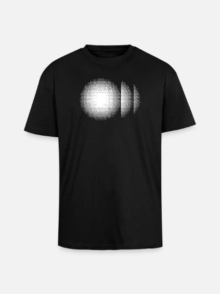 Halftone Ring Sunburst - Unisex Oversized Heavyweight T-shirt - black
