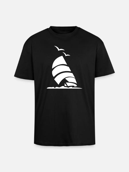 Sailboat Sailor Captain - Unisex Oversized Heavyweight T-shirt - black