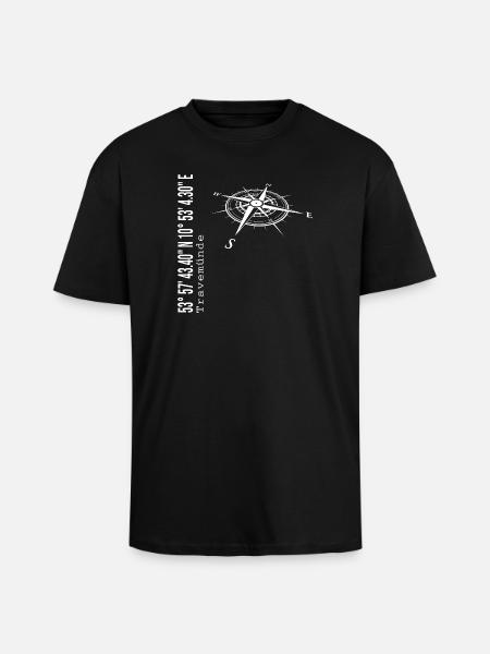 Travemünde - T-shirt unisexe oversize épais - noir