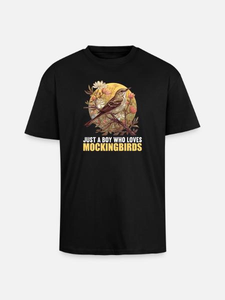 Spottdrosseln Spottdrossel - Oversized Heavyweight Unisex T-Shirt - Schwarz