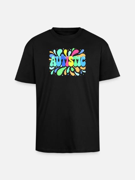 Autismus-Farben und Stolz - Oversized Heavyweight Unisex T-Shirt - Schwarz