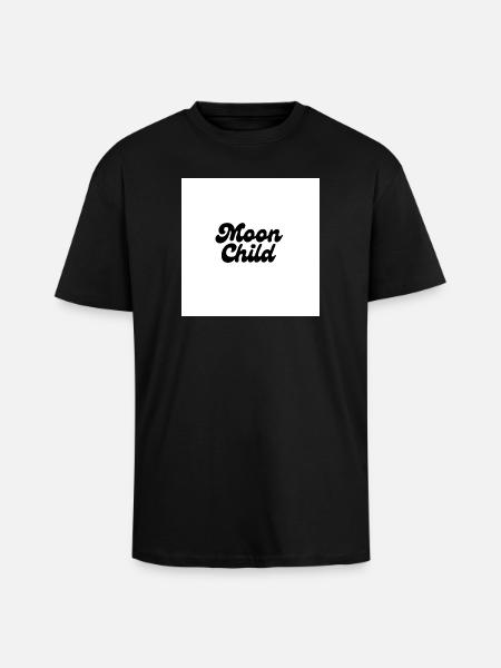 Moon Child Celestial Script - Unisex Oversized Heavyweight T-shirt - black