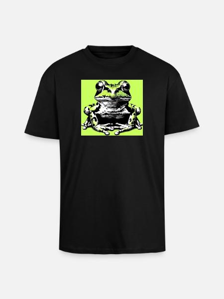 Frosch - Oversized Heavyweight Unisex T-Shirt - Schwarz