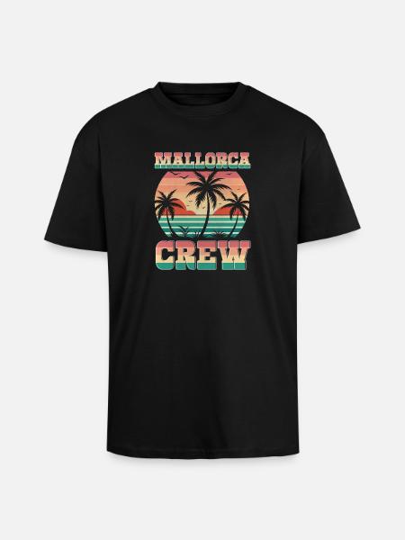 Mallorca Crew - Unisex Oversized Heavyweight T-shirt - black