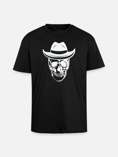 Skull with sunglasses - Unisex Oversized Heavyweight T-shirt - black