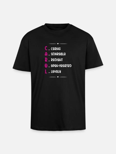 Carol Name Poem - Unisex Oversized Heavyweight T-shirt - black