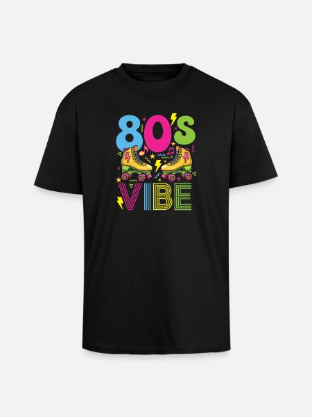 80s Vibe Retro Nostalgic Party - Unisex Oversized Heavyweight T-shirt - black