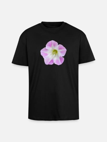 Pink_Field_Bindweed_Morning_Glory_Flower - Unisex Oversized Heavyweight T-shirt - black