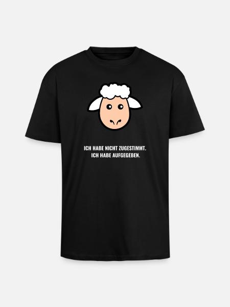 Lamm: Aufgeben statt Zustimmen - Oversized Heavyweight Unisex T-Shirt - Schwarz