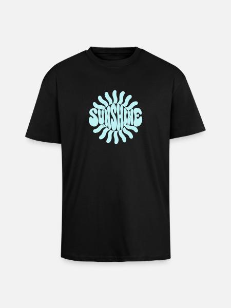Sunshine Psychedelic Bleu - T-shirt unisexe oversize épais - noir