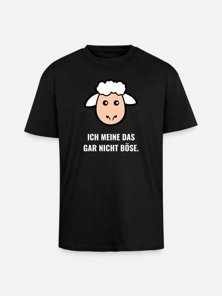 Lamm Cartoon Spruch Shirt - Oversized Heavyweight Unisex T-Shirt - Schwarz