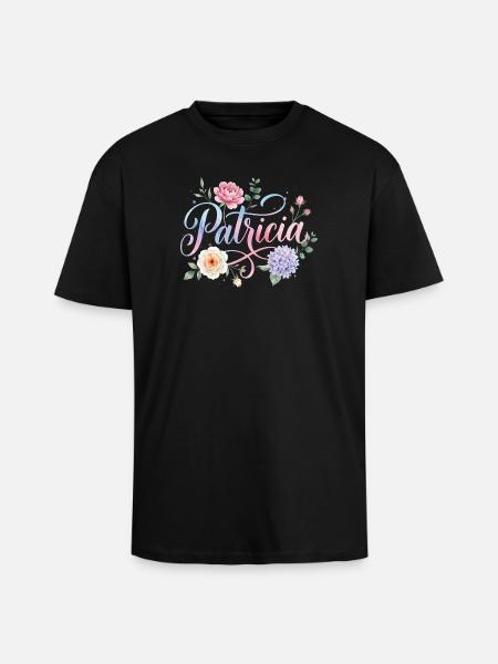 Patricia Blütenschrift - Oversized Heavyweight Unisex T-Shirt - Schwarz