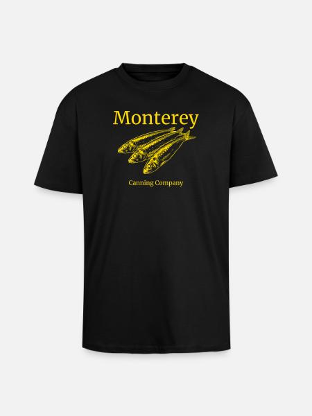 Monterey Canning Co Sardines Retro - Unisex Oversized Heavyweight T-shirt - black