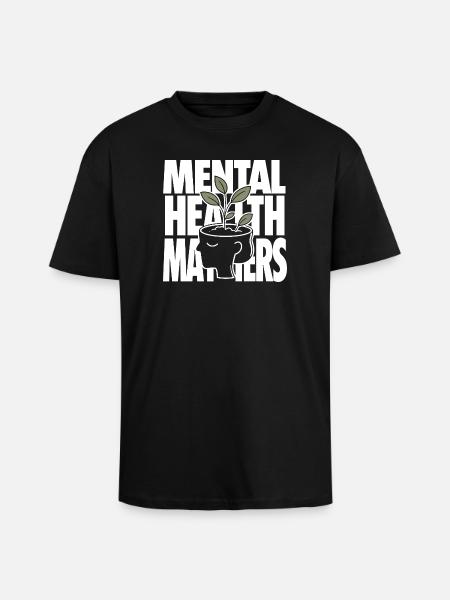 Mental Health Matters Design - Oversized Heavyweight Unisex T-Shirt - Schwarz