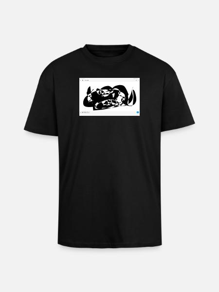 Schwarze Abstraktion Linienflug - Oversized Heavyweight Unisex T-Shirt - Schwarz