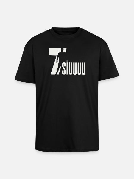 Fußball-Silhouette, Siuuuuu - Oversized Heavyweight Unisex T-Shirt - Schwarz
