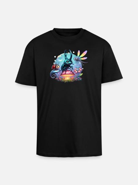 Cute Metallic Scarab and Friends - Unisex Oversized Heavyweight T-shirt - black