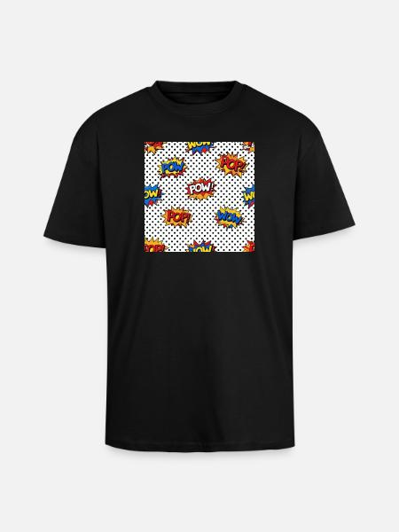 Pop-Art-Comic-Burst-Muster - Oversized Heavyweight Unisex T-Shirt - Schwarz