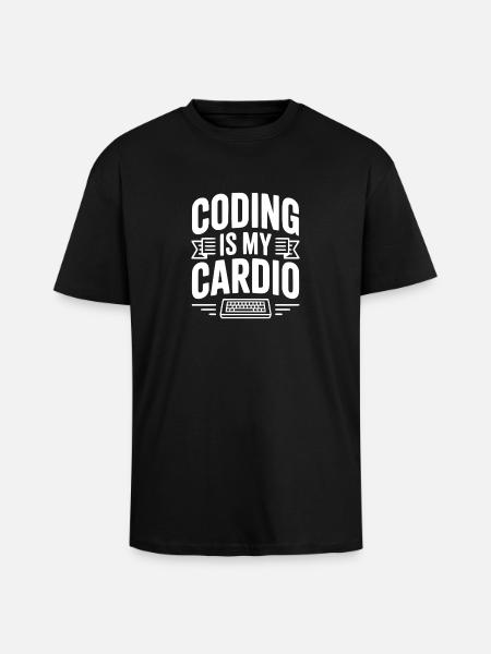 Le codage est mon cardio - T-shirt unisexe oversize épais - noir