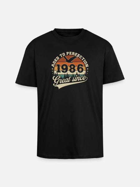 1986 Vintage Vintage Fødselsdag Retro - Unisex oversized heavyweight t-shirt - sort