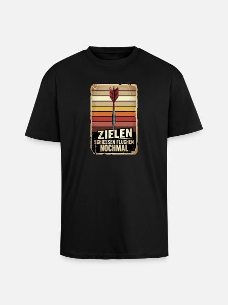 Zielen Schießen Fluchen Nochmal - Oversized Heavyweight Unisex T-Shirt - Schwarz