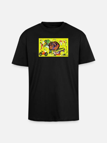 Embouteillage préhistorique - T-shirt unisexe oversize épais - noir