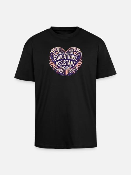 Educational Assistant Heart Appreciation Gift - Unisex Oversized Heavyweight T-shirt - black