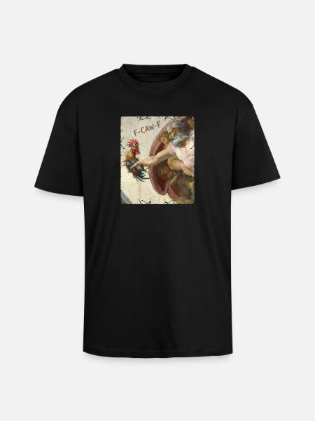 F-CAW-F Rooster Meme – Funny Sarcasm Saying - Unisex Oversized Heavyweight T-shirt - black