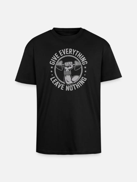 Dai il massimo di te Leave Nothing Motiv Forza Palestra Fitness - T-shirt unisex oversize pesante - nero