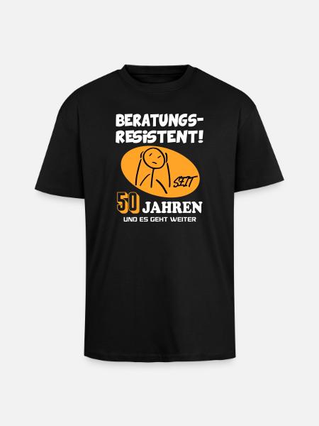 Comic Geburtstag 50 Jahre Happy Birthday - Oversized Heavyweight Unisex T-Shirt - Schwarz