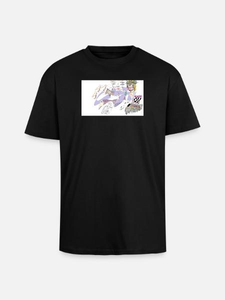 Rêvasser aux oiseaux - T-shirt unisexe oversize épais - noir