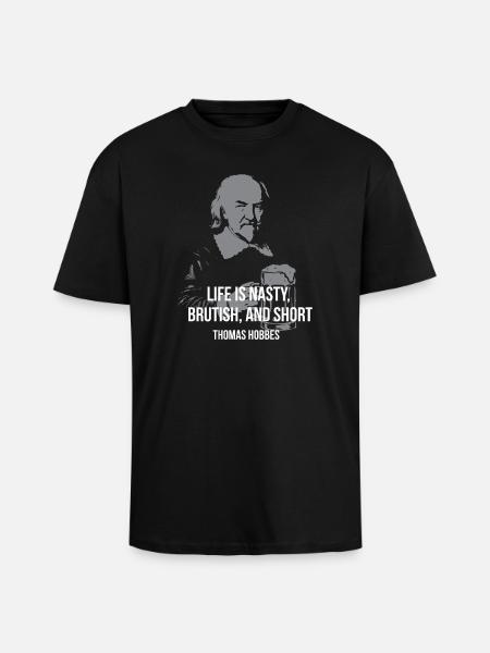 Thomas Hobbes - T-shirt unisexe oversize épais - noir