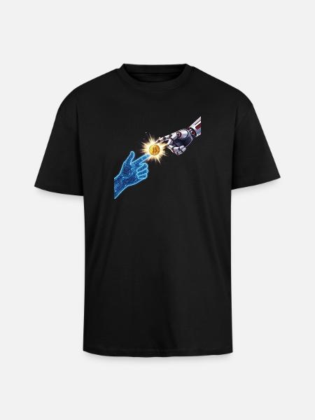 Creation of Bitcoin - Crypto Art T-Shirt - Unisex Oversized Heavyweight T-shirt - black
