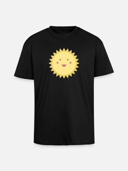 Smiling Sun - Unisex Oversized Heavyweight T-shirt - black