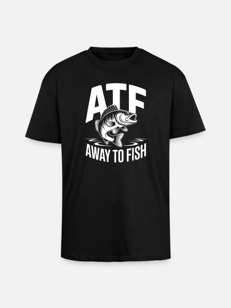 Away To Fish - Unisex Oversized Heavyweight T-shirt - black
